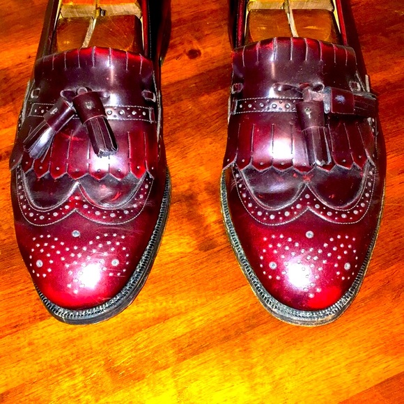 J & M Burgundy Optima Tassel Kiltie Loafer 10 D/B - Picture 6 of 10